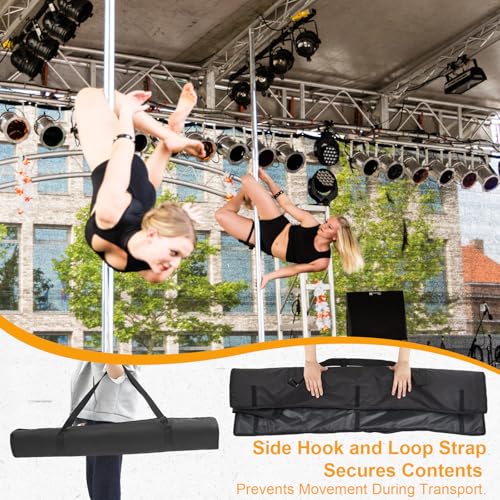 Dansydaisy Pole Dance Carry Bag for Flying & Home Poles, Padded Storage for 2-3 Pole Sections, Waterproof Nylon Transport Bag with Compartments & Shoulder Strap, 46.46 x 23.62 Inches
