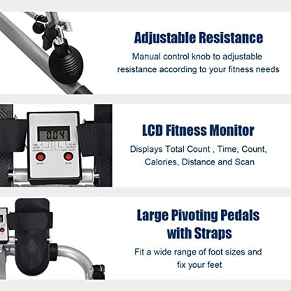 Goplus Hydraulic Rowing Machine with LCD Monitor