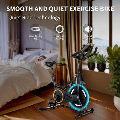 Maicifi Indoor Cycling Bike, Silent Belt Drive, Heavy Flywheel, Digital Display, Home Gym Cardio Workout Training