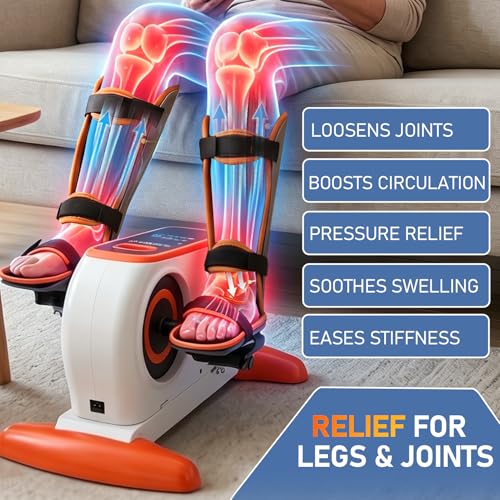PHYCISER Electric Pedal Exercise Bike with Leg Support, 2-in-1 Motorized Exerciser for Seniors & Limited Mobility, 20 Speeds, Anti-Spasm, Rehab Physical Therapy for Knee/Ankle Post-Surgery Recovery