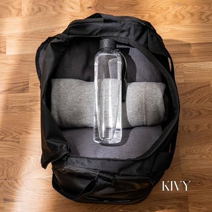KIVY Slim Water Bottle 32oz Tritan - Lightweight & Shatterproof - BPA-Free - color: Black Clear, size: 32 Ounces