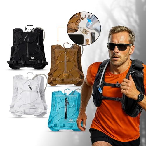 Orange Mud Endurance Pack V3.0 Running Vest – 2L Hydration Backpack for Trail Running, Hiking & Cycling – Lightweight, Breathable Mesh, Gear Pockets, Trekking Pole Loops - color: Coyote Brown