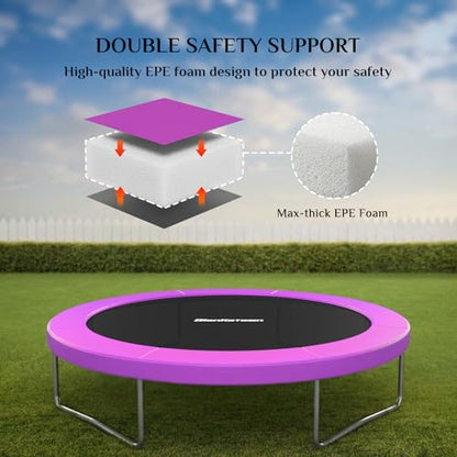 Trampoline Replacement Pad, Thick UV/Water Resistant Spring Cover 10-16FT - color: Purple, size: 14FT