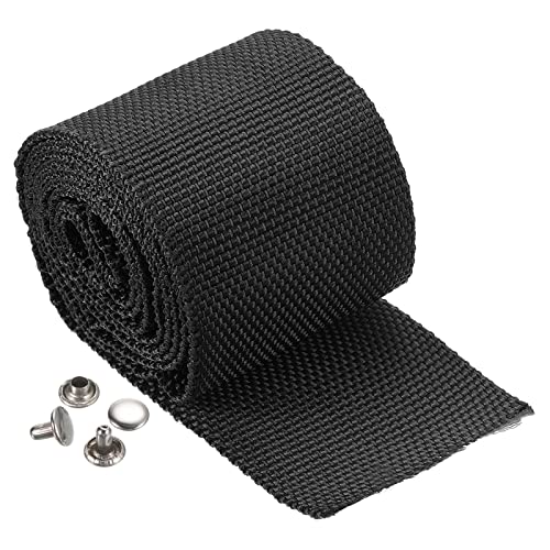 PATIKIL Winch Rope Protector 1m/3.28ft, Polyester Protective Sleeve with Buckle Universal for 4.5cm/1.77in Width Cable Line, Black - color: Black, size: 4.5cmx1m