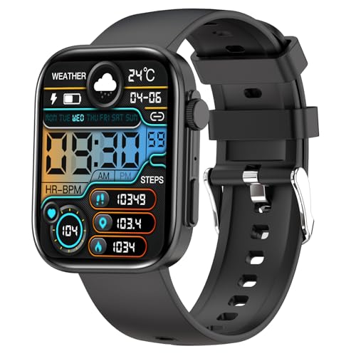 Smart Watches for Men Women, Make/Answer Calls, 2.01" HD Screen with 260+ Watch Faces, Heart Rate/SpO2/Sleep Monitor, 123 Sports Modes, Long Battery Life Fitness Watch Compatible with iPhone Android - color: Black, size: 2.01"