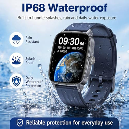 Pedometer Watch Senior Friendly No App No Phone Required, Activity Tracker - color: Blue