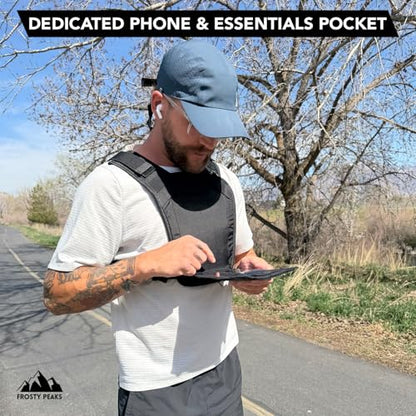 Trail Runner Chest Pack, Running Vest Harness Bag with Phone Holder, Reflective Lightweight Adjustable Fit for Hiking, Cycling, Travel, Workout, Chest Bag with Multiple Storage Pockets