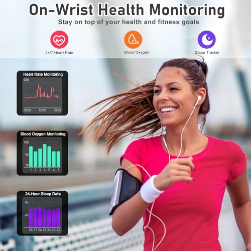 Fitness Tracker with 24/7 Heart Rate, Blood Oxygen, Sleep Tracker, 1.47''Waterproof Fitness Watch, Activity Tracker with Step Tracker for Women Men - color: Black