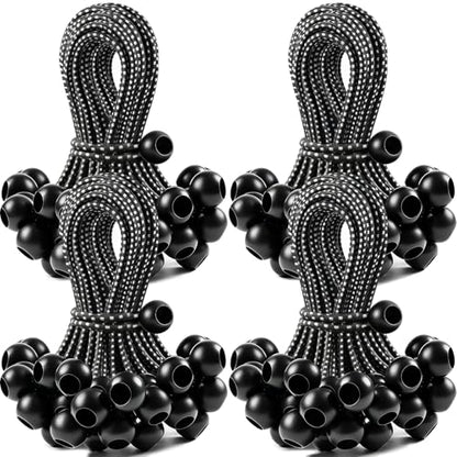 100 Pack Ball Bungee Cords 6 Inch, Heavy Duty Bungee Cord with Balls Canopy Tarp Tie Downs Bungee Balls for Camping, Shelter,Cargo,Tent Poles UV Resistant - size: 6 Inch