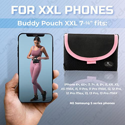Running Buddy Magnetic Pouch Beltless Running Bag No Bounce - color: Black / Pink, size: XXL (7 in x 4 in)