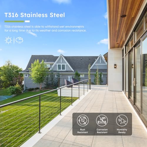 300FT 1/8" Stainless Steel Cable, 7x7 Wire Rope - size: 300 ft