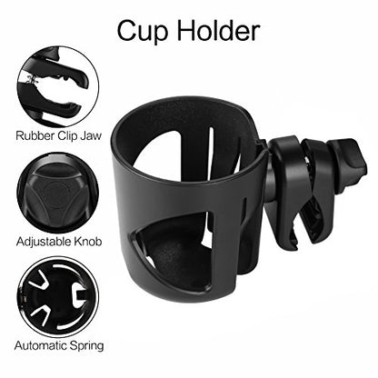 Accmor Stroller Cup Holder, Cup Holder for Walker Bike Wheelchair - color: All Black