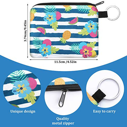 Boao 10 Pcs Mini Coin Purse, Zipper Change Wallet, Tropical Series - style: Tropical Series