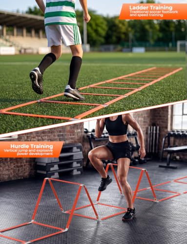 GHB Tangle-Free Agility Ladder Hurdles, 15ft 11 Rungs