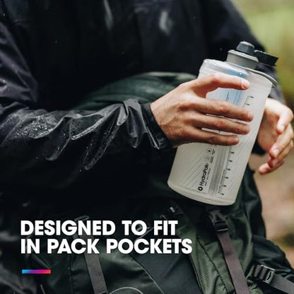 HydraPak Flux+ Water Bottle with Integrated Water Filter (1.5L, Clear)