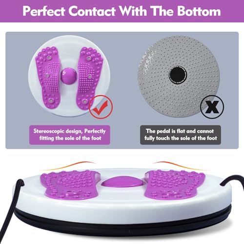 Twister Board for Exercise Waist Twisting Disc with Handles Ankle Body Aerobic Exercise Waist Twisting Machine Exercise Twist Board With Foot Massage - color: Purple