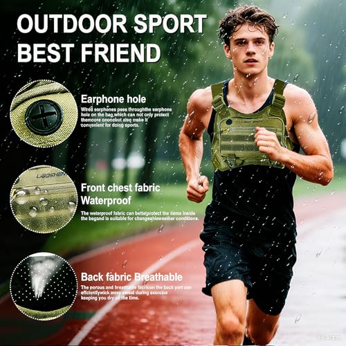 Outdoor Sports Chest Bag, Tactical Vest, Men/Women, Olive - color: Olive
