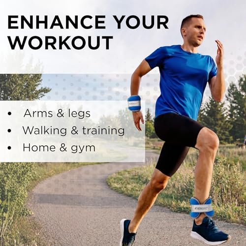 THERABAND Ankle Weights, Leg Weight, Wrist, Cuff, 2.5 lb, 2-Piece Set, Blue - size: Level 3 / 2.5lb - Blue