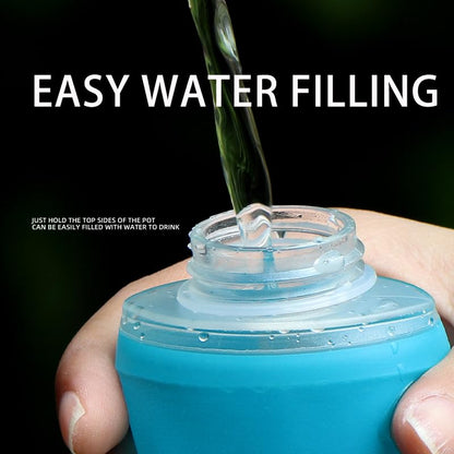 Soft Flasks TPU Soft Water Bottles Folding Soft Running Water Flask Small for Outdoor Sports Hiking Hydration Pack 8oz/17oz Hiking Cycling Climbing - color: Blue-250ml