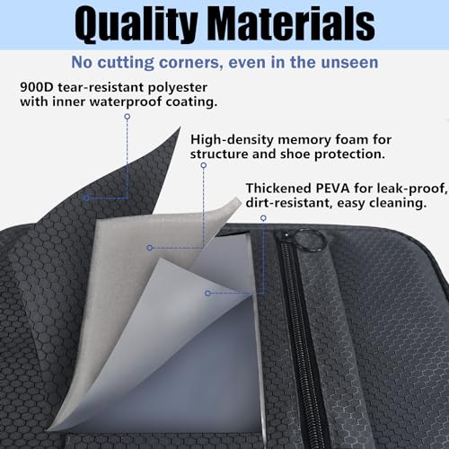 AOSBOS Shoe Bag for Travel,2 Layers Shoes Organizer,Honeycomb Black - color: HoneycombGrey