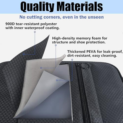 AOSBOS Shoe Bag for Travel,2 Layers Shoes Organizer,Honeycomb Black - color: HoneycombGrey