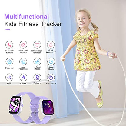 Kids Watch, IP68 Waterproof Smart Watch with 19 Sport Modes, Pedometer, 19 Sports Modes, Great Tracker Gift for Kids - color: Purple