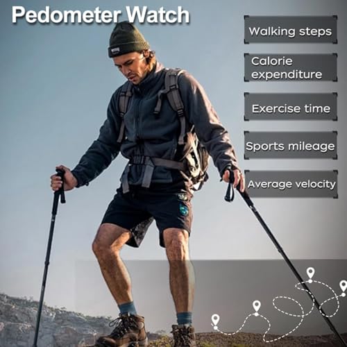 findtime Men's Digital Watch Pedometer Step Counter Watches Military Compass Waterproof Wrist Watch Tactical Sport Watch Calories Counter Pacer Running Wristwatch LED Light Stopwatch Countdown - color: Black_2197