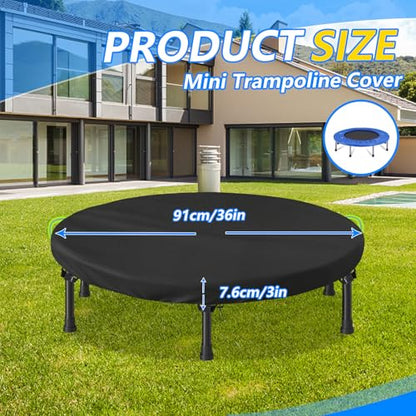 Mini Trampoline Cover, 600D Oxford Waterproof, Fits 91cm, Black