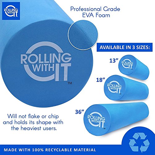 Rolling With It High Density Foam Roller for Physical Therapy - size: 36 x 6 Inch