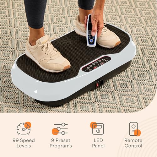 Lifepro Waver Mini Vibration Plate Exercise Machine with Resistance Bands - color: White
