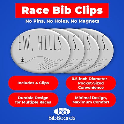 BibBoards bibSNAPS Race Bib Clips, Ew, Hills, 4 Pack - color: Ew Hills