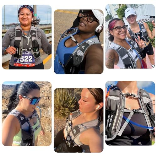 Azarxis Hydration Running Vest Backpack Pack 5L 5.5L for Women and Men Jogging Trail Race Marathon Cycling Hiking - color: Black
