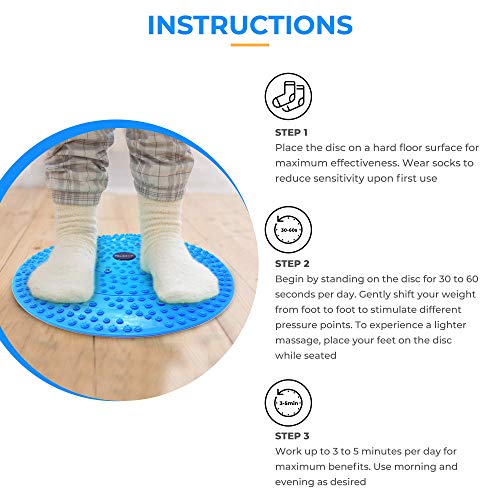 Daiwa Felicity Foot Massager Mat - Reflexology Mat with Magnetic Therapy Acupressure Disc - Ergonomic Acupressure Mat for Feet Relaxation, Pressure Point Pad - (Blue) - color: Blue