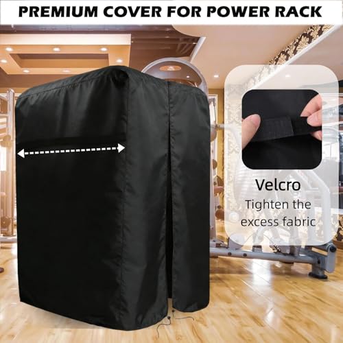 47"-110"W Squat Rack Cover with Waterproof Zipper for Gym Equipment - size: 110 W x 72" D x 88" H