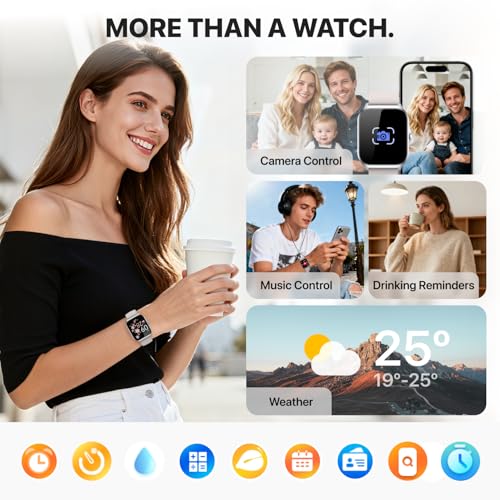 Smart Watch for Women Men,(Answer/Make Call) 1.83'' HD Fitness Activity Tracker Smartwatch for Android iPhone iOS Compatible,IP68 Waterproof Step Counter with Sleep Monitor (Modern, Starlight, 1.83) - color: Starlight