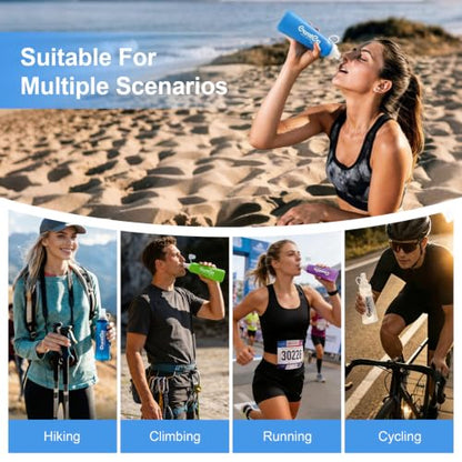 2 Pack Soft Flask 250ml TPU Collapsible BPA-Free Soft Water Bottle for Hydration Pack Running Vest Marathon Hiking Cycling (Dark Blue) - color: 2pcs, 250ml Dark Blue