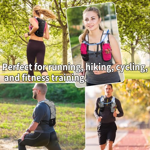 Lightweight Running Vest for Women & Men Hydration Backpack Pack with 1.5L Water Bladder Bag Running Gear Accessories for Hiking Marathon Trail Cycling
