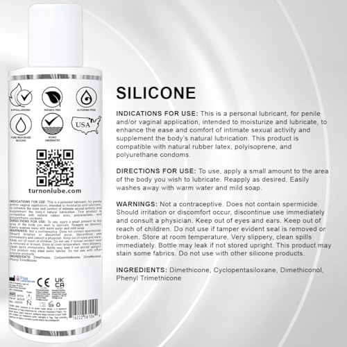 Turn On Silicone-Based Premium Personal Lubricant | Long Lasting Performance, Ultra Slick & Silky Smooth, Condom Safe Lube for Men, Women, and Couples, 8 fl oz - size: 8 Fl Oz (Pack of 1)