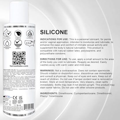 Turn On Silicone-Based Premium Personal Lubricant | Long Lasting Performance, Ultra Slick & Silky Smooth, Condom Safe Lube for Men, Women, and Couples, 8 fl oz - size: 8 Fl Oz (Pack of 1)