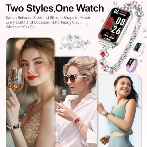 1.47" Smart Sports Watch, 10-Day Battery, IP68 Waterproof - color: Silver-Red