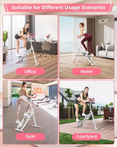 Stair Stepper for Home, Vertical Climber Workout Machine with Handlebar - color: Pink