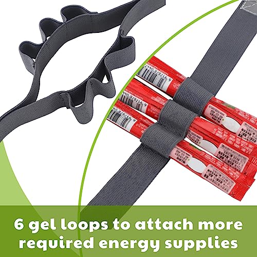JOVITEC 2 Pack Race Number Belt with 6 Gel Loops(Black and Dark Gray) - color: Black and Dark Gray