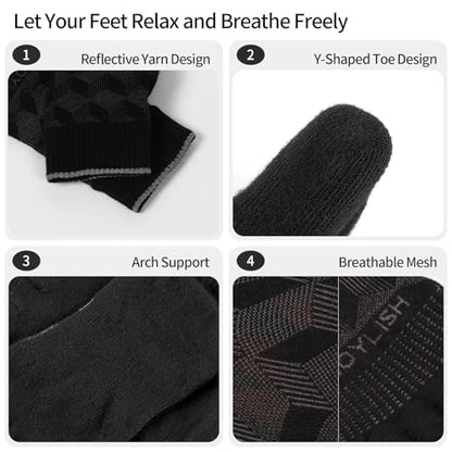 3 Pairs Coolmax Toe Five Finger Running Socks for Men Women -Lightweight Ankle Athletic Sock - color: Coolmax, size: Large