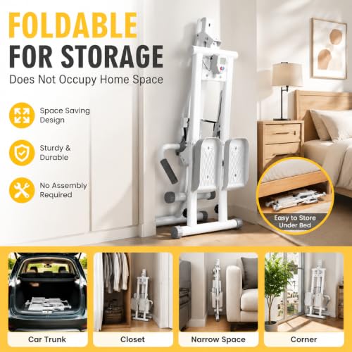 Stair Stepper with LCD, Foldable 300 lb Cardio Machine for Home