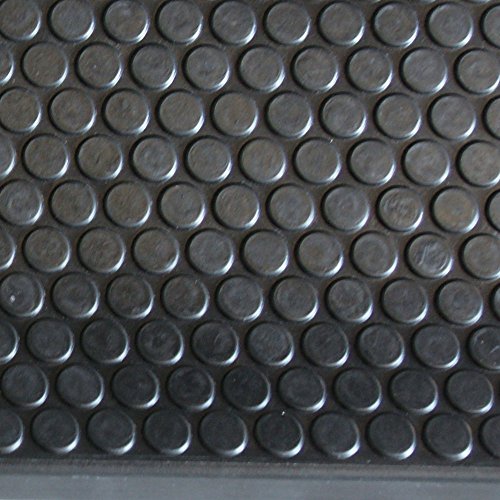 Rubber-Cal "Coin-Grip Non-Slip Rubber Tread Stair Mats 6 Count (Pack of 1), Black, 9.75" x 29.75" (10-104-009)