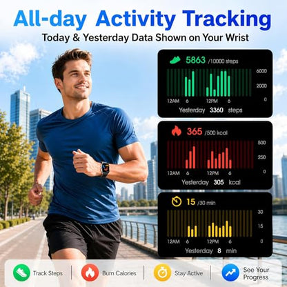 Pedometer Watch Senior Friendly No App No Phone Required, Activity Tracker - color: Black