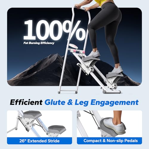 MERACH Stair Stepper with Adjustable Resistance, Foldable Stair Climber - color: White