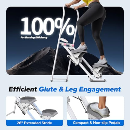 MERACH Stair Stepper with Adjustable Resistance, Foldable Stair Climber - color: White