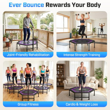 ANCHEER 50'' Trampoline-Fitness Rebounder for Adults-Indoor/Home - color: Purple