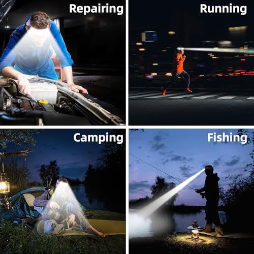 LED Headlamp, USB Rechargeable Head Lamp, 230° Wide Beam Motion Sensor Headlight, Super Bright Outdoor Waterproof Flashlight for Camping, Running, Repairing, Hiking, Fishing, Reading - size: Lamp 4